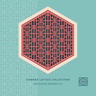 Chinese window tracery hexagon frame 47 rectangle line