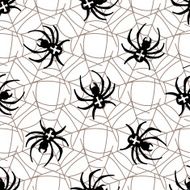 Spiders on Webs seamless pattern N2