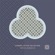 Chinese window tracery trefoil frame 45 cross round