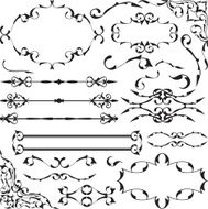 Set of vintage baroque art elements