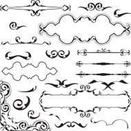 Set of vintage baroque ornate elements