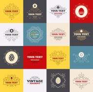 Easter eggs signs Circles and floral patterns N2