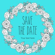 Vector floral decorative wreath invitation N2