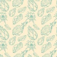 Pitaya vector organic fruit seamless pattern N2