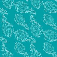 Pitaya vector organic fruit seamless pattern N5