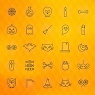 Halloween Thin Line Icons Set