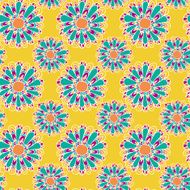 FLOWER YELLOW VIOLET BLUE PATTERN N2