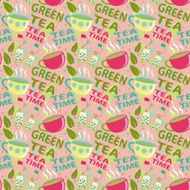 TEA GREEN PINK PATTERN