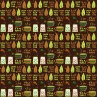 TEA BLACK GREEN PATTERN BROWN