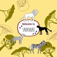 Background with savanna animal 11-03