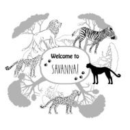 Background with savanna animal 11-02