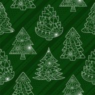 Christmas trees seamless pattern