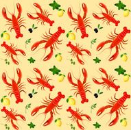 Lobster seamless pattern