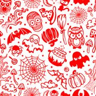 Vector vintage Halloween seamless N2