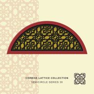 Chinese window tracery semicircle frame 39 double line
