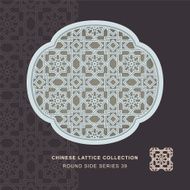 Chinese window tracery round side frame 39 double line
