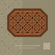 Chinese window tracery polygon frame 39 double line
