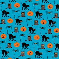 Black Cats and Owls Pattern