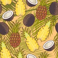 Seamless pineapple and coconut