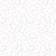 Outline candies Seamless pattern Sweet food background