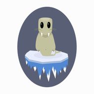 Walrus on iceWalrus cartoon ice