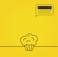 Muffin icon Cupcake dessert sign