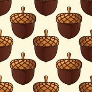 Autumn Acorn Seamless Pattern