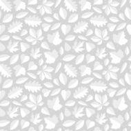 White Leaves Seamless Pattern