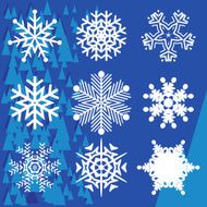 Set on different snowflakes