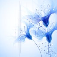 Vector background with blue flowers N3
