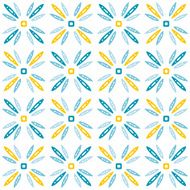 Scandinavian design pattern with floral abstraction on white background