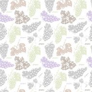 Seamless pattern with grapes leaves and branches