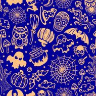 Vector vintage Halloween seamless N3