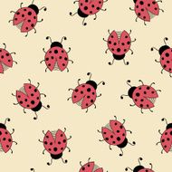 vector seamless pattern with ladybirds