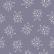 vector seamless pattern with ladybirds N2