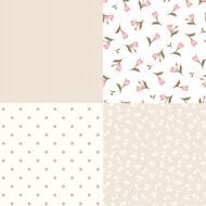 Set of seamless floral and geometric patterns Vector illustration N2