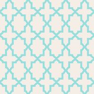 Simple abstract arabesque pattern - turquoise and beige