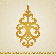 Ornament pattern in Victorian style on seamless curls background