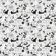 Halloween monsters - seamless background N2