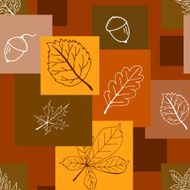 Seamless brown pattern background with autumn leaves