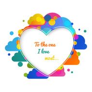 Valentines day hearts greeting card on colorful background