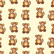Seamless Background with baby dressed like monkey N3
