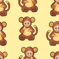 Seamless Background with baby dressed like monkey N4