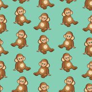 Seamless Background with baby dressed like monkey N5