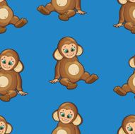 Seamless Background with baby dressed like monkey N6