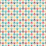 Animal seamless vector pattern of paw footprint Endless texture N2