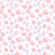 cute watercolor flowers seamless vector pattern N7