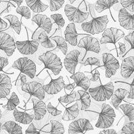 Floral seamless background with ginkgo leaves