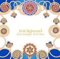 vector abstract ethnic patterns with a blue background