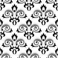 Abstract black floral seamless pattern